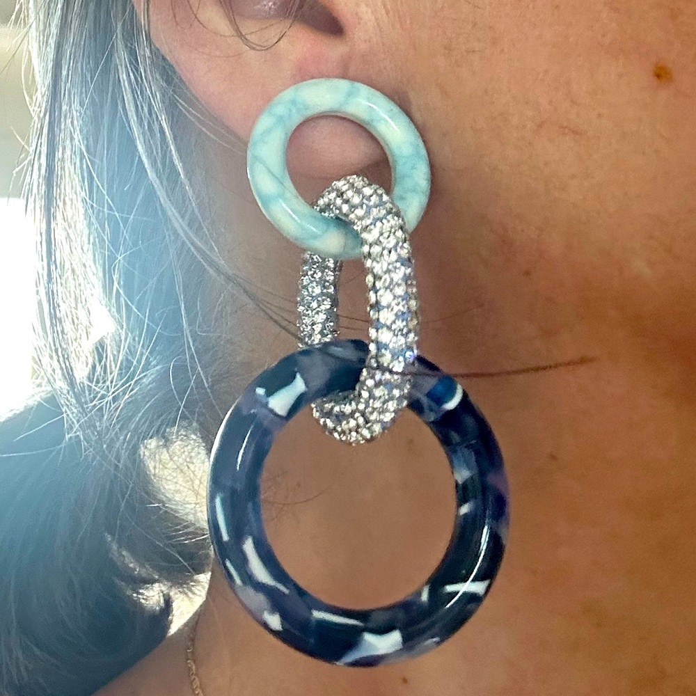 LELE sadoughi triple hoops long earrings - Picture 8 of 11